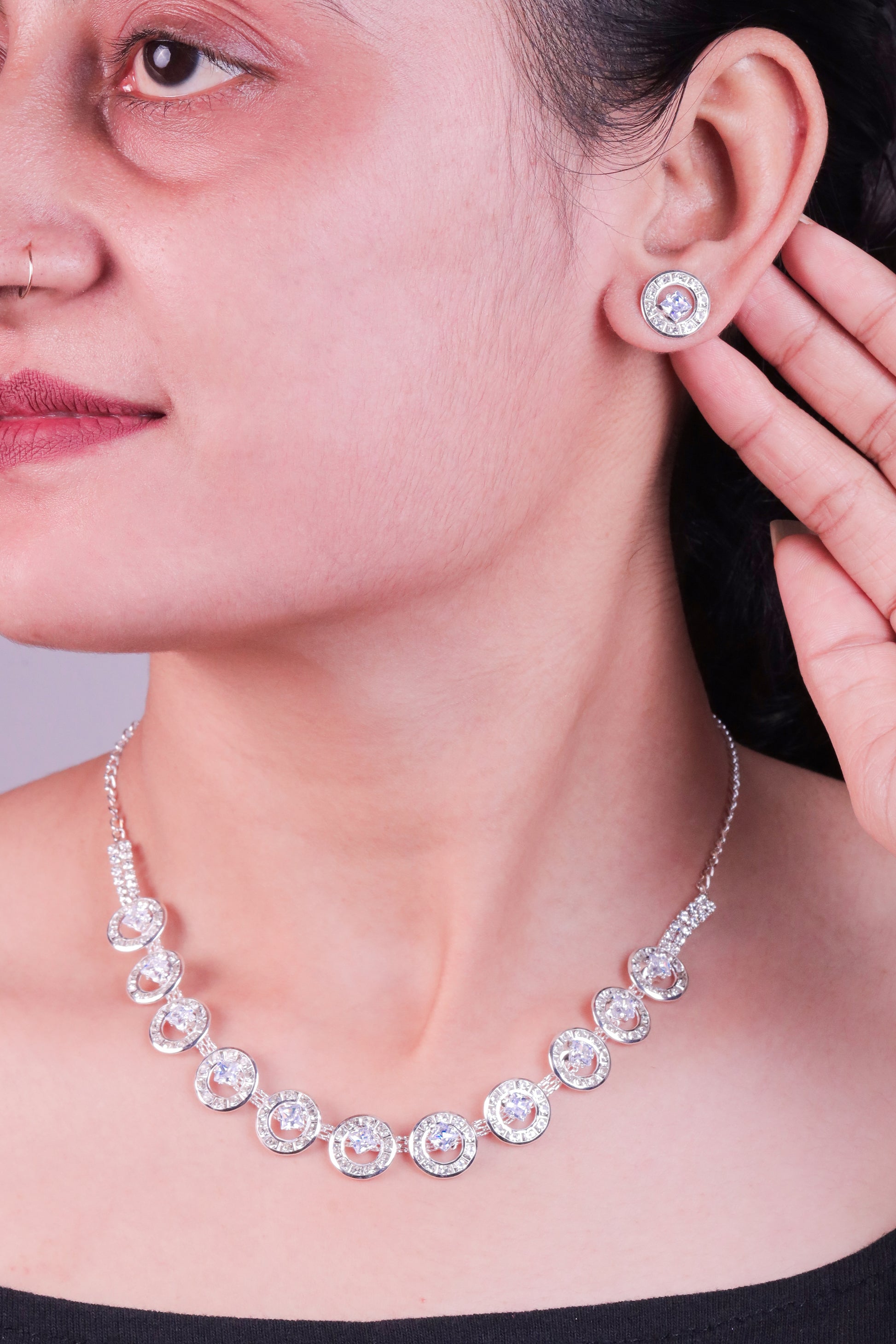 Crystal Diamond Round Set For Women