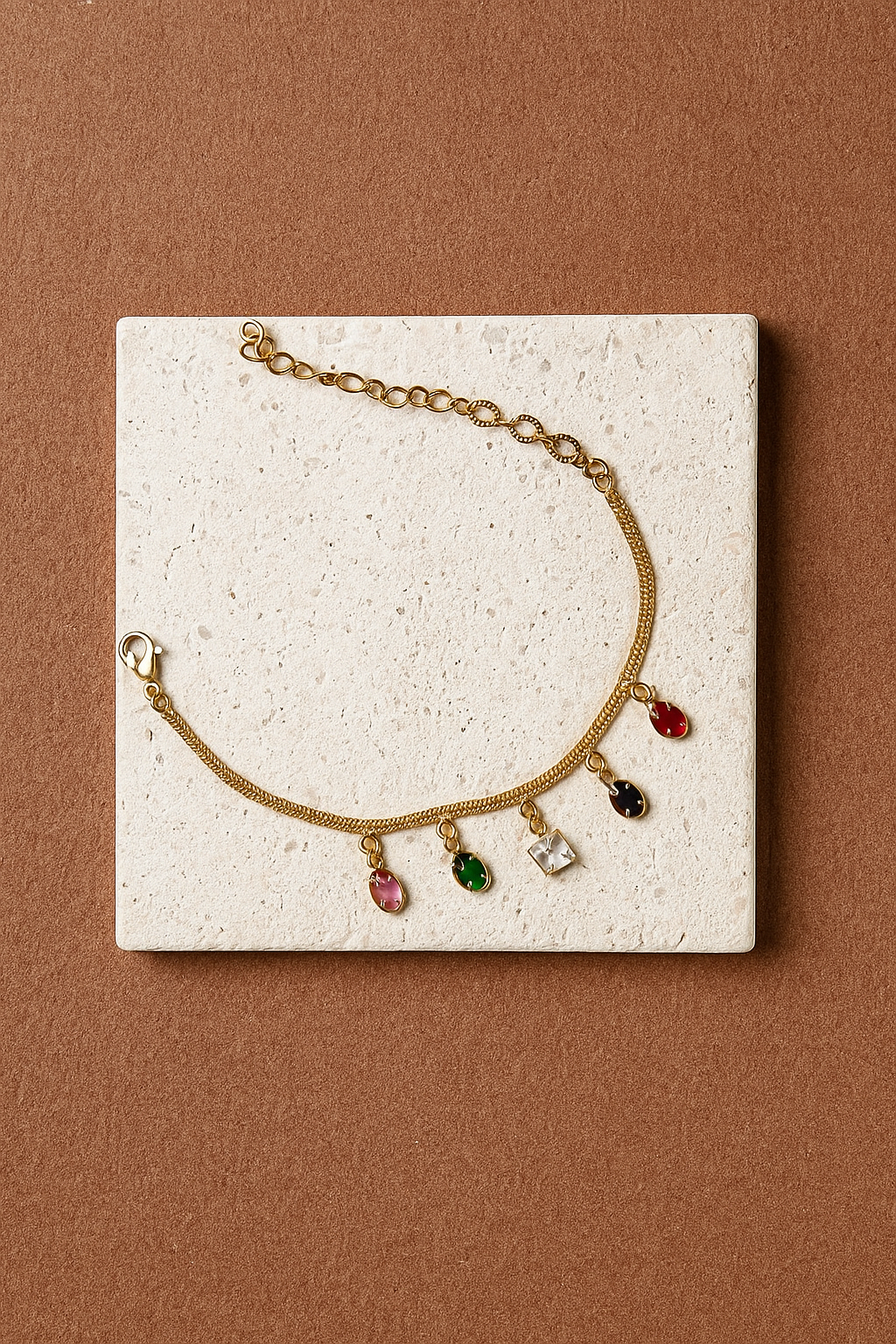 Five Charm Gem Bracelet For Women