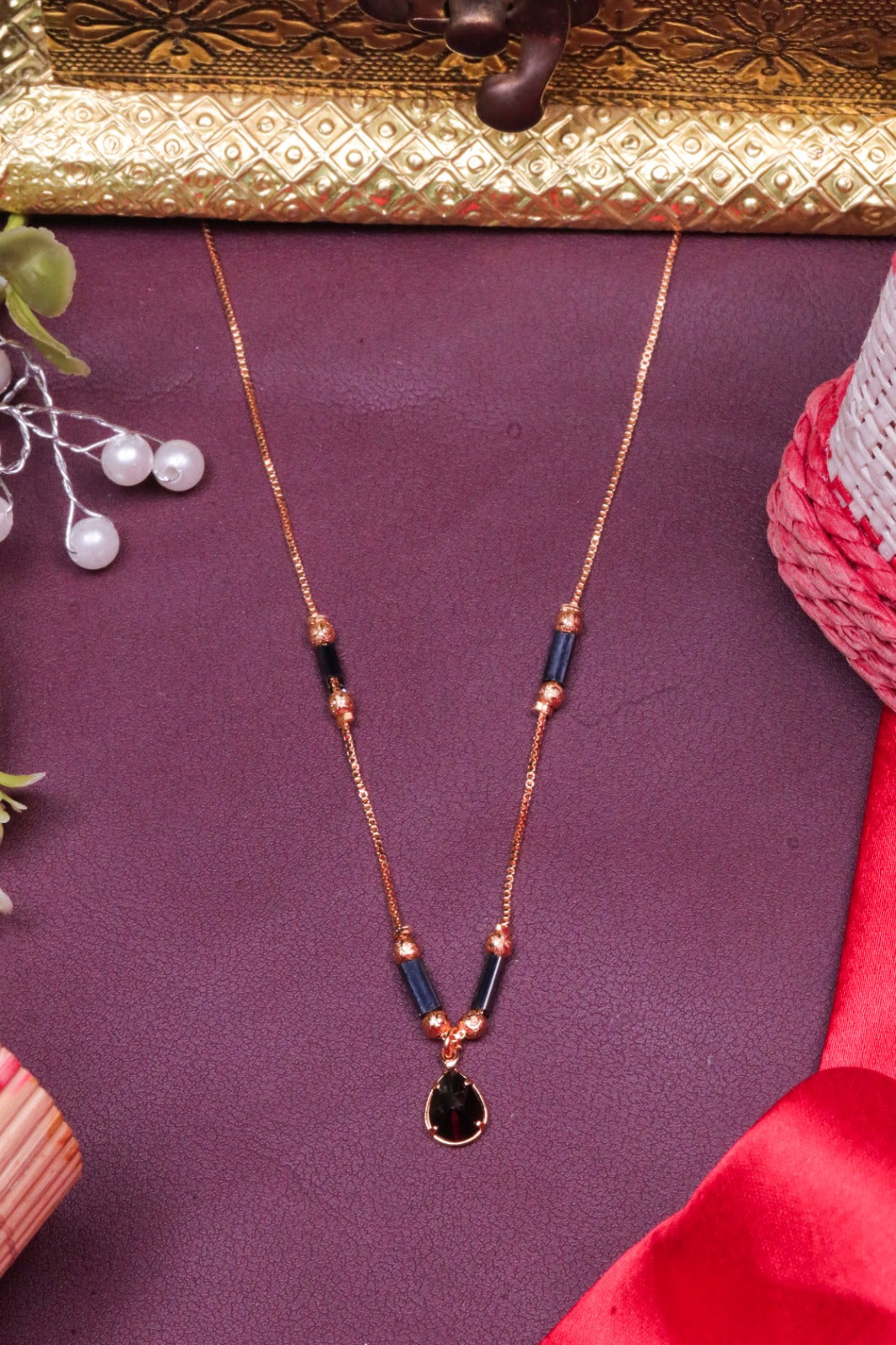 Elegant Black Drop Necklace For Women