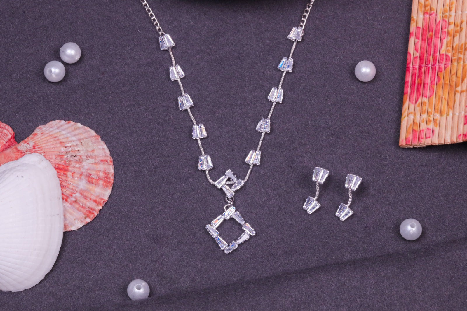 Twin Square Diamond Set For Women