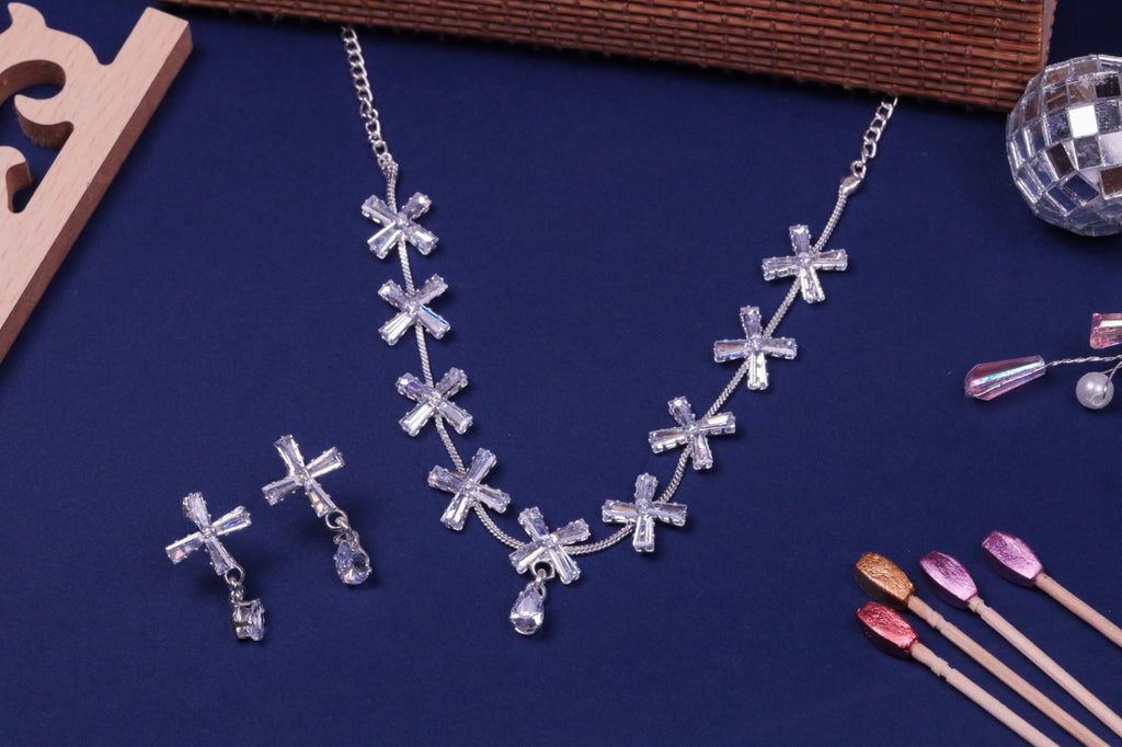 Cross Shine Diamond Set For Women