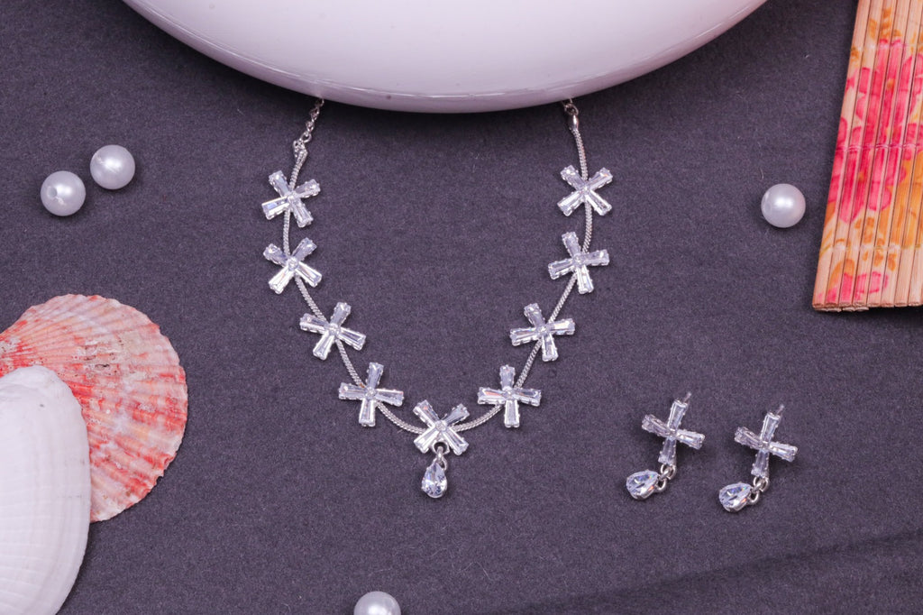 Cross Shine Diamond Set For Women